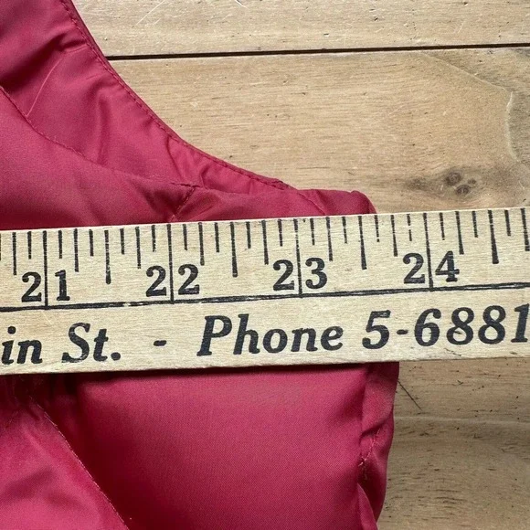 Eddie Bauer EB550 Puffer Vest Womens L Red Full Zip Goose Down Outdoor H… - Picture 8 of 11
